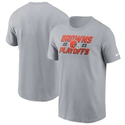 NIKE NIKE GRAY CLEVELAND BROWNS 2023 NFL PLAYOFFS ICONIC T-SHIRT