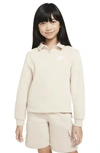 Nike Sportswear Club Fleece Big Kids' (girls') Polo Top In Brown