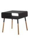 Yamazaki Short Side Table With Storage Shelf In Black