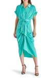 STEVE MADDEN TORI TIE WAIST MIDI SHIRTDRESS