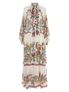La Doublej Athena Printed Silk Chiffon Maxi Dress