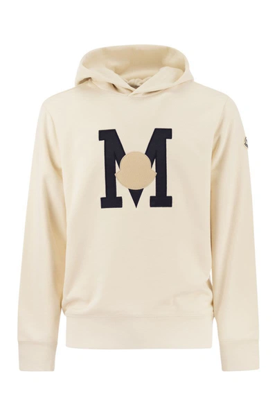 Moncler Hoodie With Monogram In White
