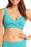 SEA LEVEL CAPRI STRIPE MULTIFIT CROSS FRONT BIKINI TOP