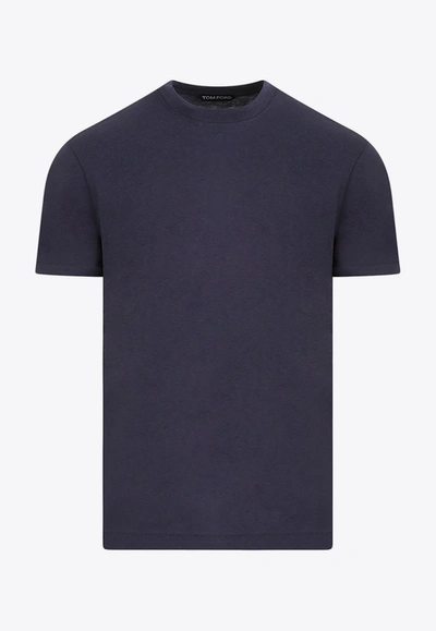 Tom Ford Basic Crewneck T-shirt In Blue