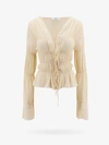 Blumarine Semi-sheer Tiered Blouse In Cream