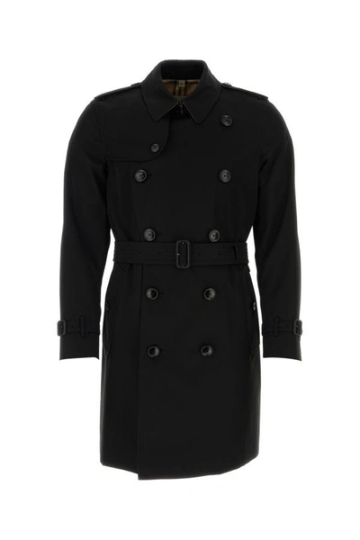 Burberry Black Cotton Trench Coat In New