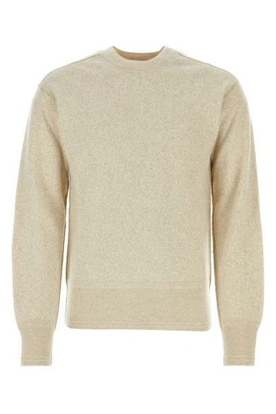 Burberry Man Melange Sand Wool Sweater In Brown