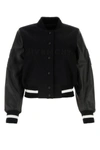 GIVENCHY GIVENCHY WOMAN BLACK WOOL BLEND BOMBER JACKET
