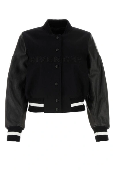 Givenchy Woman Black Wool Blend Bomber Jacket