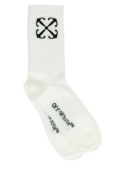 Off-white Arrows-motif Cotton-blend Socks In White