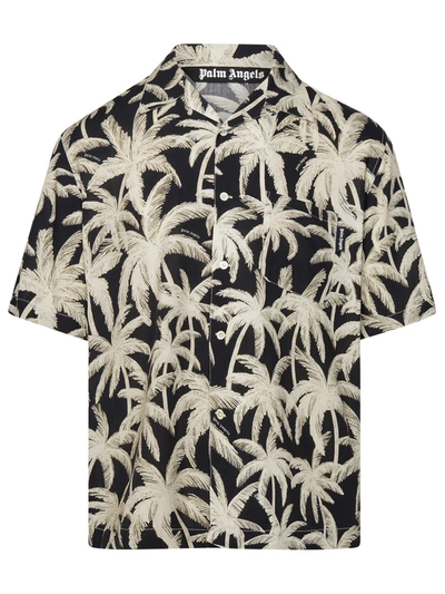 PALM ANGELS PALM ANGELS MAN PALM ANGELS TWO-TONE VISCOSE SHIRT