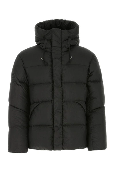 Ten C Hooded Nylon Down Jacket In Black