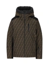 Fendi Ff-jacquard Canvas Ski Jacket In Brown