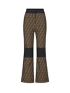 Fendi Brown Ff Canvas Trousers In Tobacco