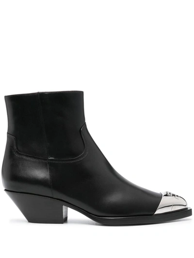 Givenchy Low Heels Ankle Boots In Black Leather