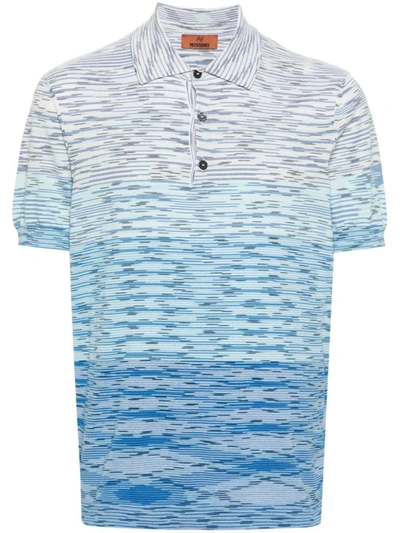 Missoni Slub Cotton Polo Shirt In Multicolour
