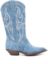 Sonora Denim Santa Fe Boots In Clear Blue