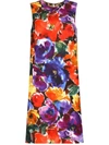 Dolce & Gabbana Abstract Floral Shift Dress In Multicolour