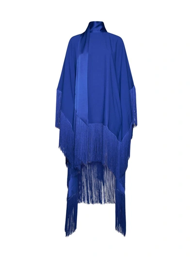 Taller Marmo Fringed-trim Mini Dress In Royalblue