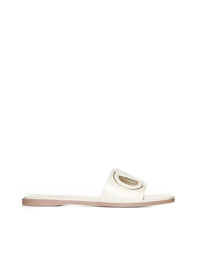 Valentino Garavani Sandals In Light Ivory/antique Brass