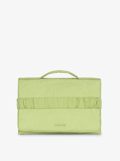 Calpak Portable Changing Pad Clutch In Lime
