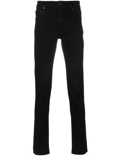 Kenzo Logo-trim Straight-leg Jeans In Black