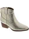 Seychelles Upside Womens Leather Stacked Heel Ankle Boots In Gold
