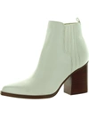 Marc Fisher Matter2 Womens Leather Pointed Toe Ankle Boots In White