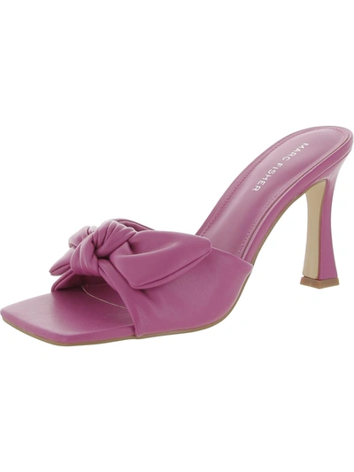 Marc Fisher Demar Womens Faux Leather Peep-toe Slide Sandals In Purple