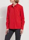 Lyssé Roll Tab Button Down Shirt In Persian In Red