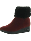 Dkny Faux Fur Wedge Bootie In Multi