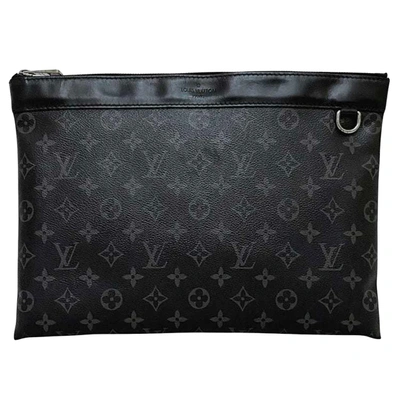 Pre-owned Louis Vuitton Discovery Leather Clutch Bag () In Black