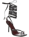 Staud Nicola Leather Ankle-wrap Gladiator Sandals In Black