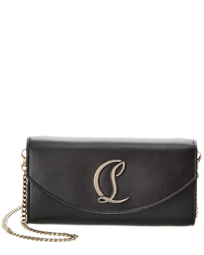 Christian Louboutin Loubi54 Leather Wallet On Chain In Black