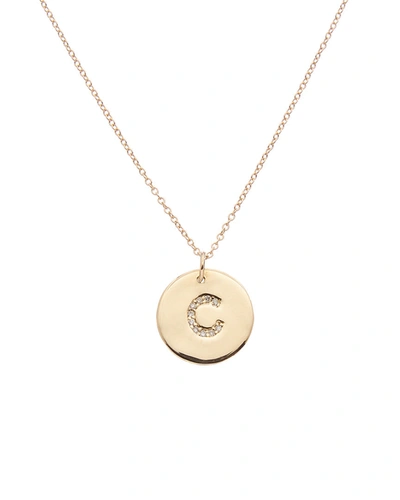 Ariana Rabbani 14k Diamond Initial Disc Necklace (a-z) In Multi