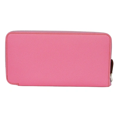 Hermes Azap Leather Wallet () In Pink