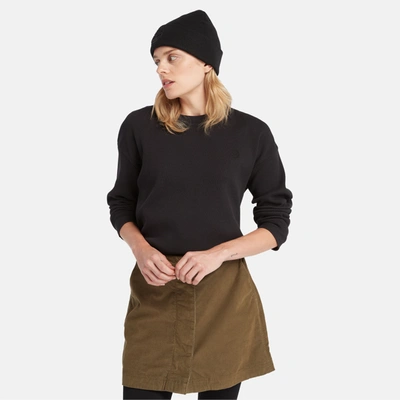 Timberland Women's Long Sleeve Waffle T-shirt In Black