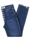 PAIGE ACCENT WOMENS ULTRA HIGH RISE LIGHT WASH STRAIGHT LEG JEANS