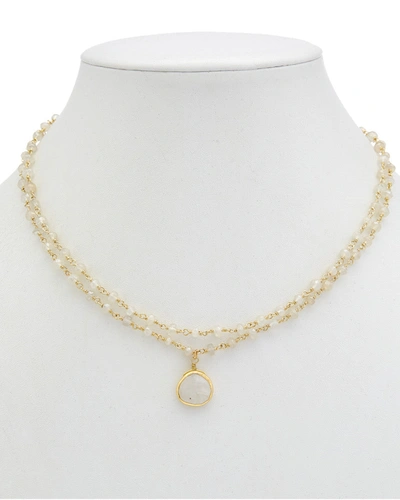 Rachel Reinhardt 14k Over Silver Gemstone Necklace In Multi