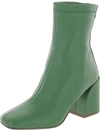 AQUA JULIE WOMENS LEATHER SQUARE TOE MID-CALF BOOTS