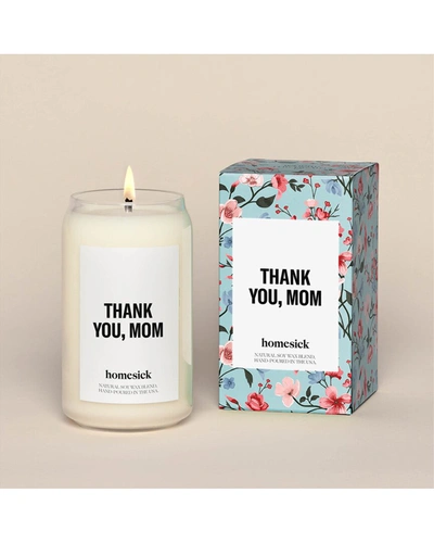 Homesick Thank You Mom Scented Candle In White