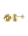 Italian Gold 10k Love Knot Studs In Multi
