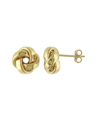 Italian Gold 10k Love Knot Studs In Multi
