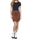 Iltm Margot Vegan Suede Skirt In Brown