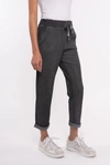 M MADE IN ITALY QUILTED CASUAL JOGGER PANT IN ANTHRACITE