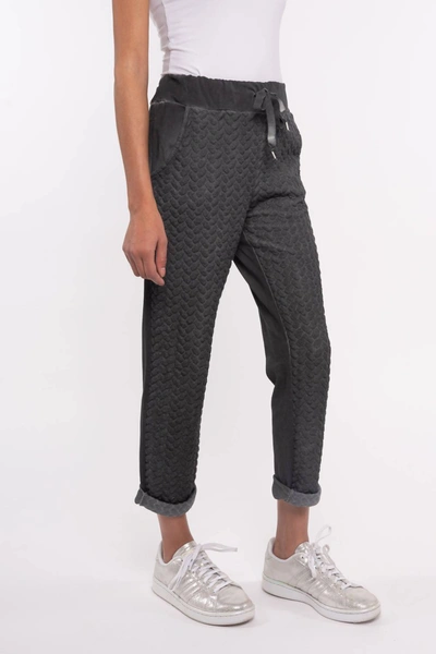 M Made In Italy Quilted Casual Jogger Pant In Anthracite In Grey