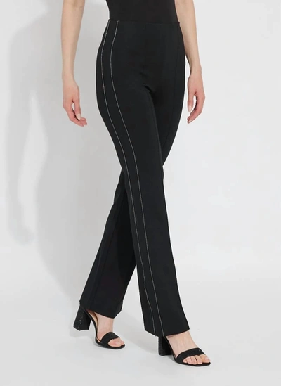 Lyssé Elysse Embellished Knit Trouser With Micro-bead Stripe In Black
