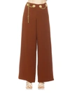 Alexia Admor Cassie Grommet High Waist Wide Leg Pants In Brown