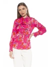 Alexia Admor Ruffle Point Collar Blouse In Pink Floral