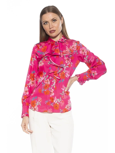 Alexia Admor Ruffle Point Collar Blouse In Multi